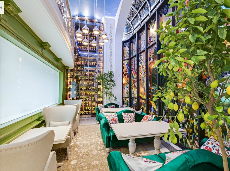 This Bar Interior Design in Shanghai has a tropical touch to it